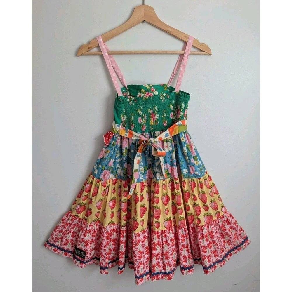 Matilda Jane Meadow Sweet Ellie Sun Dress Strawberries Girls Size 10 Cottagecore